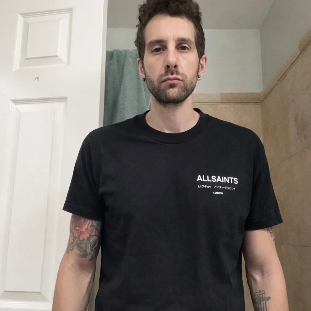 All Saints Black Graphic Tee - Picture 1 of 5